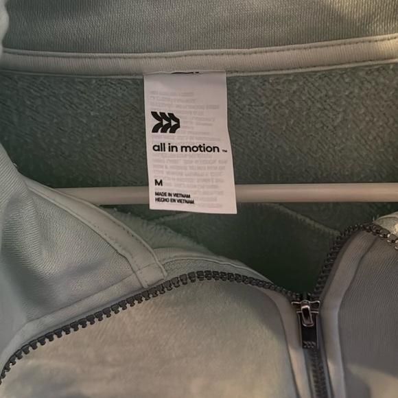 Women's Mint Green Half-Zip Pullover - Picture 3 of 4